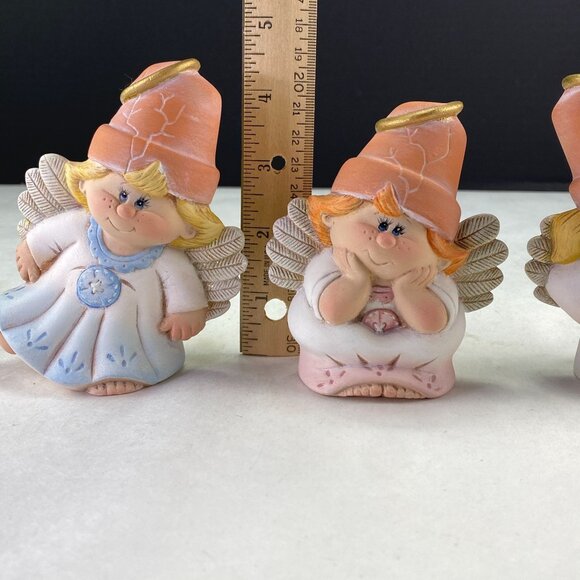Cracked Flower Pot Garden Fairy Angel Figurines Set of 3 - Picture 7 of 8